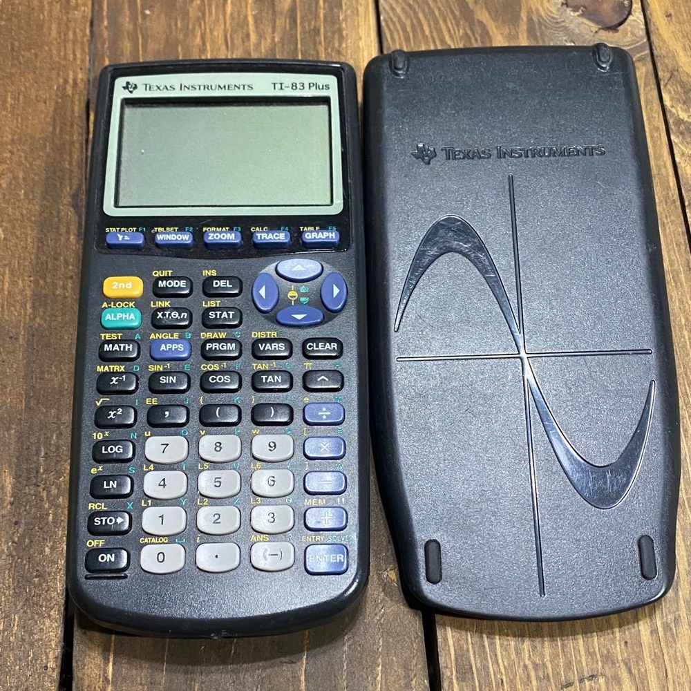 Texas Instruments TI-83 Plus Graphing Calculator - Black and Blue